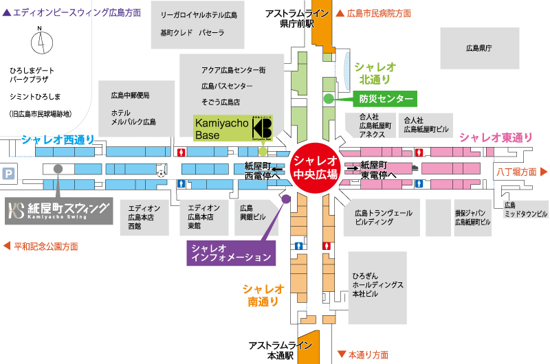 シャレオ中央広場マップ