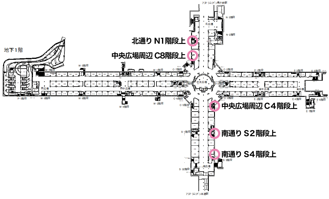 シャレオ中央広場マップ
